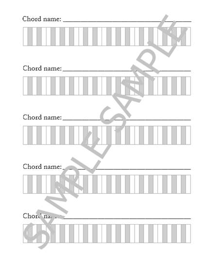 Piano chord notebook example page